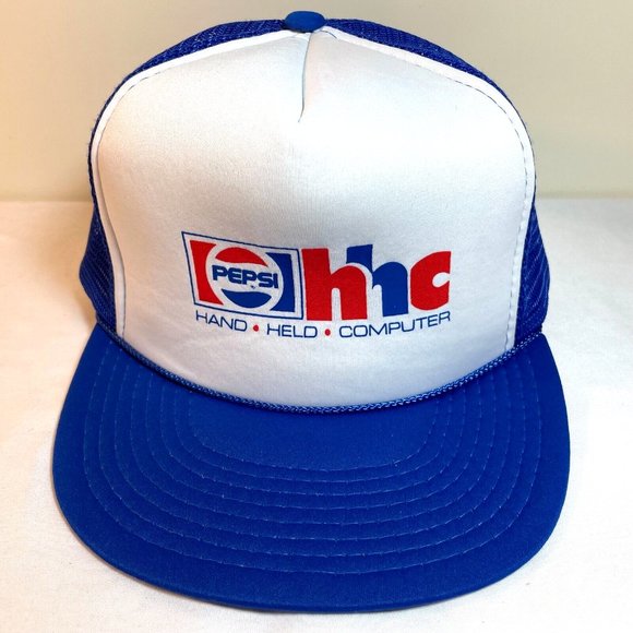 PEPSI HHC HAND HELD COMPUTER CAP - Blue - VTG Vintage Trucker Hat - Picture 1 of 14